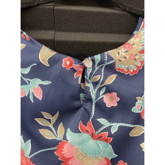 CW Classics Blue Multicolor Floral Blouse Size 2X Short Sleeve - Picture 12 of 12